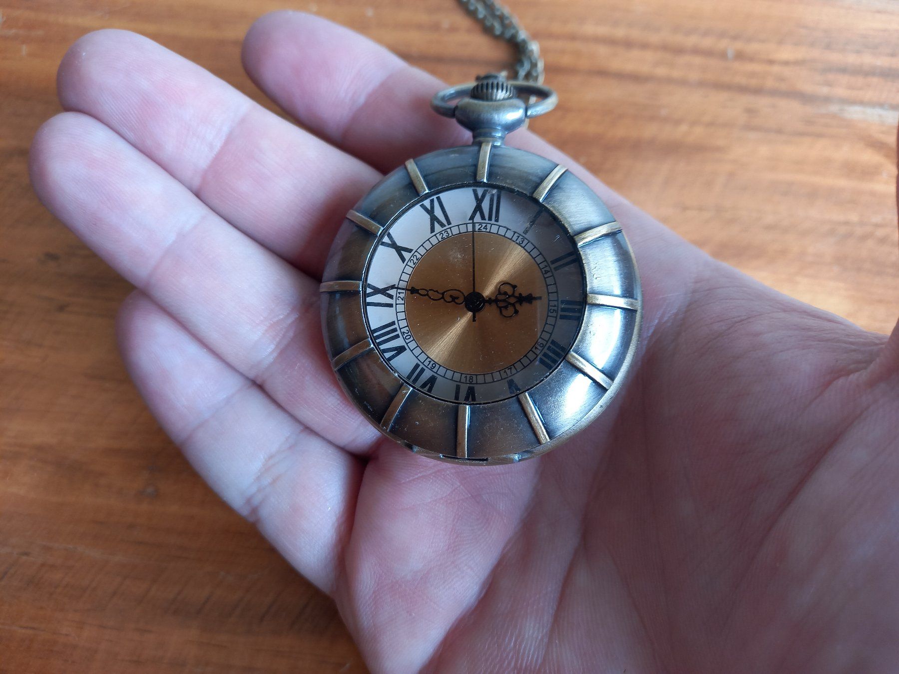 Orologi: Taschenuhr im Vintage-Stil mit Kette – Nuovo e nell'imballaggio originale da Lausanne venduto da WATCH-WORLD 1