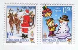Briefmarken "Weihnachtsmann". Serbien.
