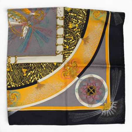 Hermès Carré "Feux d'Artifice" schwarz