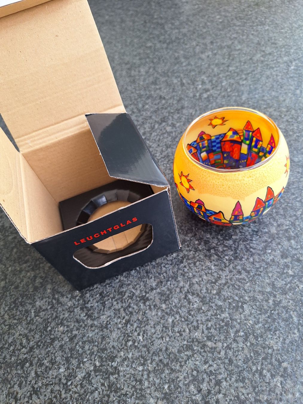 Tutte le decorazioni: Hellmann Leuchtglas Nr. 0815, Häuser, neu, Top Zustand – Nuovo e nell'imballaggio originale da Luzern venduto da Joker84