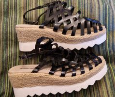 Sandalen Super Mauro schwarz, Leder, Plateausohle, Gr. 38