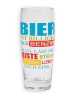 SHEEPWORLD Bierglas Spruch Bier Benzin 0,65 l