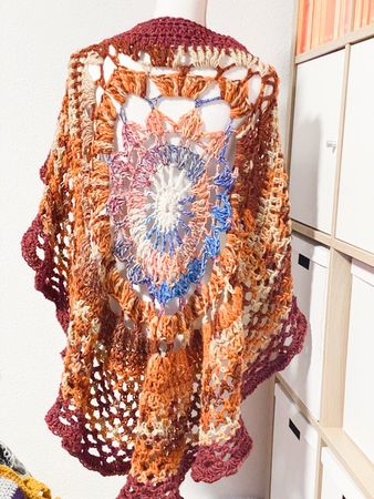 Coprispalle irregolare boho hippie mandala marrone mix