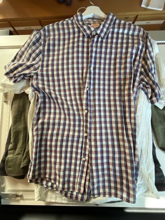 Armor Lux Hemd XL, blau/rot kariert, Kurzarm