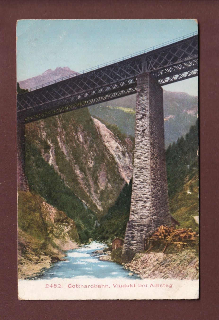 Cartoline postali: Gotthardbahn - Viadukt bei AMSTEG // Eckbug // – Usato da Pully venduto da nicecards