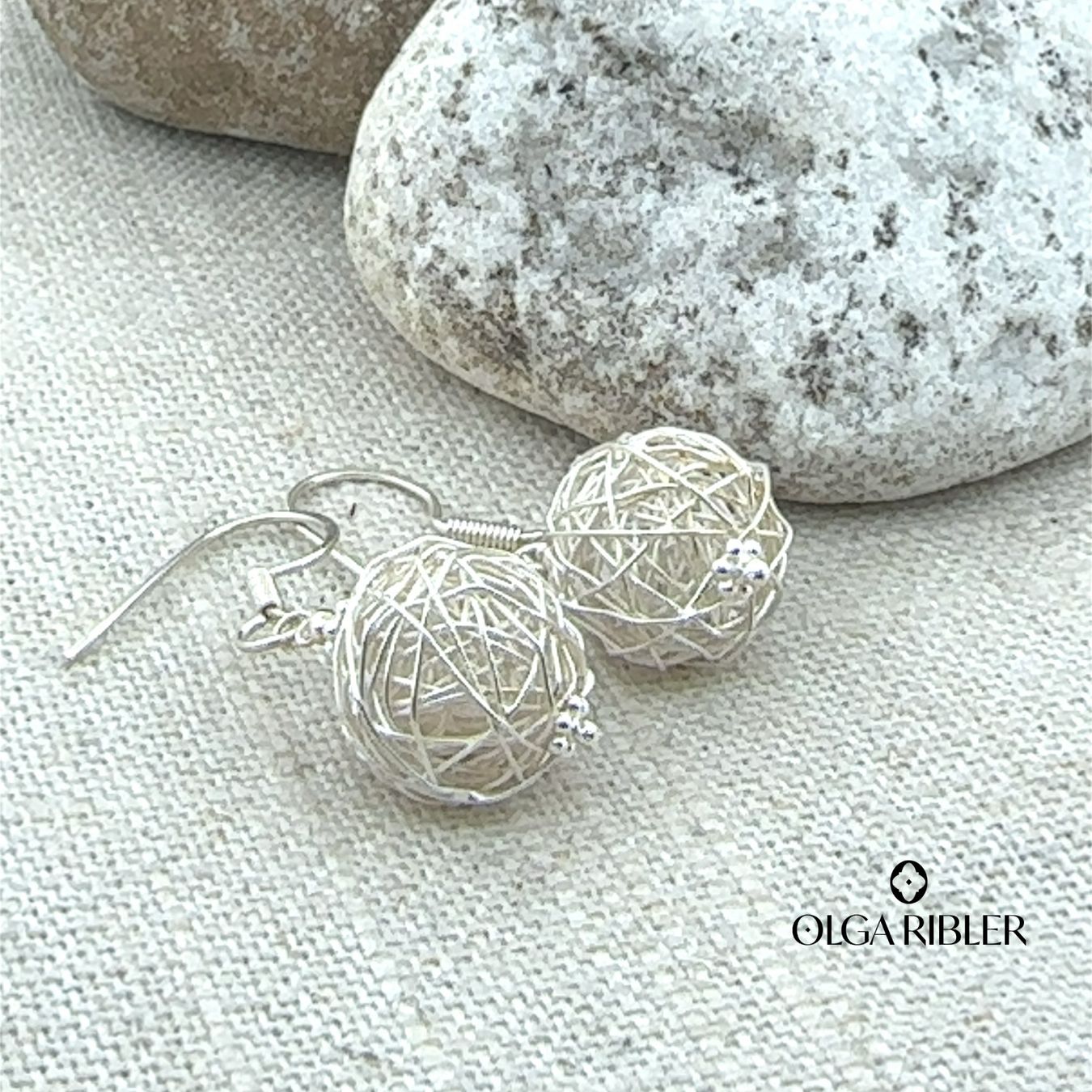 Olga Ribler Ohrringe & -stecker: Ohrringe 14 mm Kugel aus Silberdraht – Neu (gemäss Beschreibung) aus Luzern von Schmuckoutlet 2