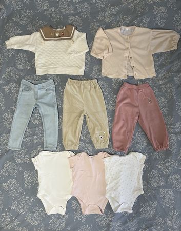 Mädchen Kleider-Set 8-teilig (Oberteile, Hosen, Bodys) Gr.92