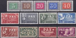1945, Nr.262-274 (PAX-Serie) postfrisch **, Kat: 500.-