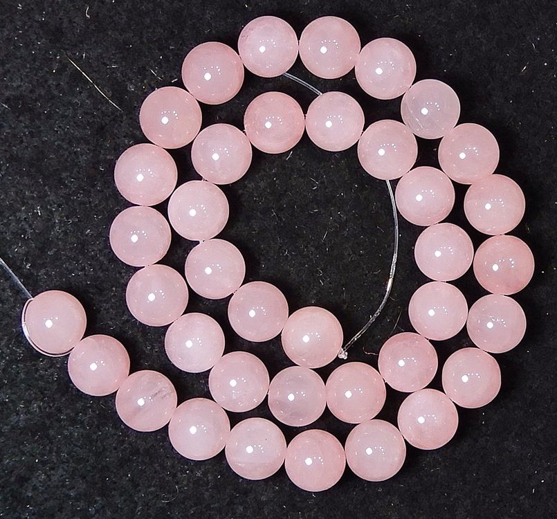1 Strang echte natürliche Rosenquarz Perlen 10 mm (Neu (gemäss ...