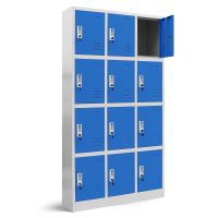 Schliessfachschrank 12 Fächer - Grau/Blau