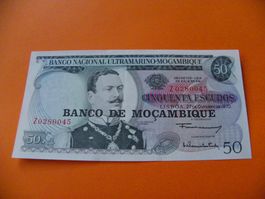 50 Escudos - Moçambique - Banco Nacional Ultramarino 1970