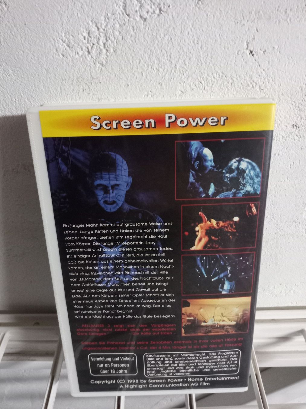 Tutti i VHS: VHS HELLRAISER 3 SCREEN POWER VIDEO DIRECTOR' S CUT HORROR – Usato da Brienz BE venduto da INTERNALFIRE 1