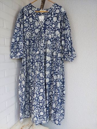 Midi Dress – Hand Block Print in S/M & L/XL