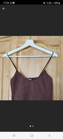 zara braunes Spaghetti top gerippt grösse m