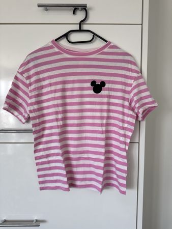 T-Shirt H&M Disney Streifen Rosa Weiss Grösse S