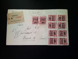 Siegel -Flugbrief Montevideo ( Uruguay ) - Zürich , 1947