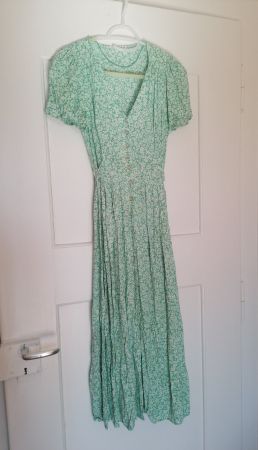 Oysho Sommerkleid lang floral mint grün weiss XS