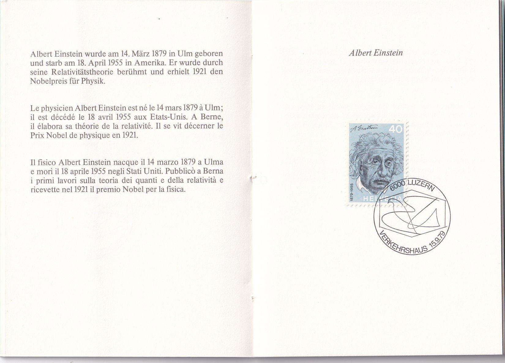 Tutti i francobolli: Büchlein Portraitmarken 1972/1979 Hans Erni – Usato da Baar venduto da Asmara111 4