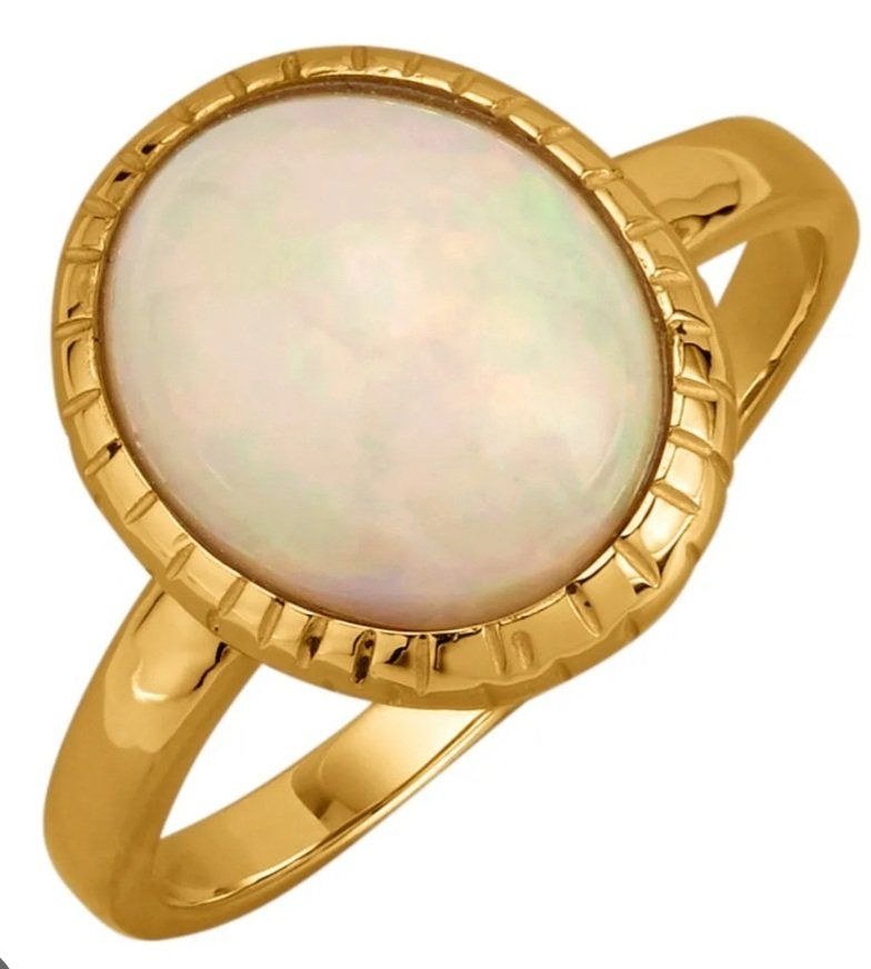 Anelli: Bague or jaune véritable opale laiteuse – Nuovo (secondo la descrizione) da uvrier venduto da lau_r7w6