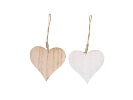 Holz Herz zum Hängen 2er-Set, 6cm