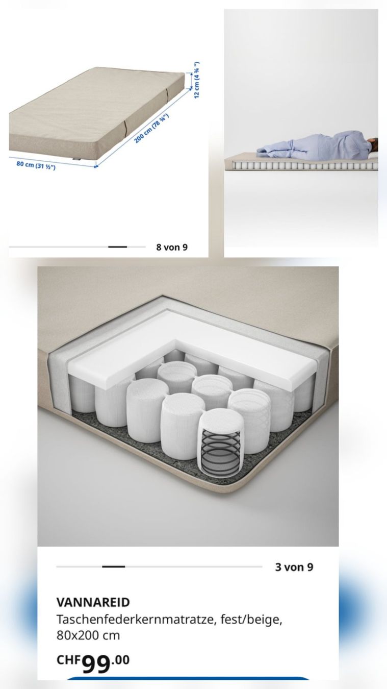 Ikea Letti: BRIMNES Bett  + Matratze – Usato da Regensdorf venduto da Nati8 2