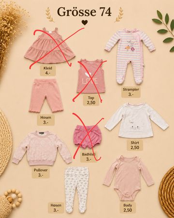 Babykleider Gr. 74, Top Zustand pro Stück ab 2,50
