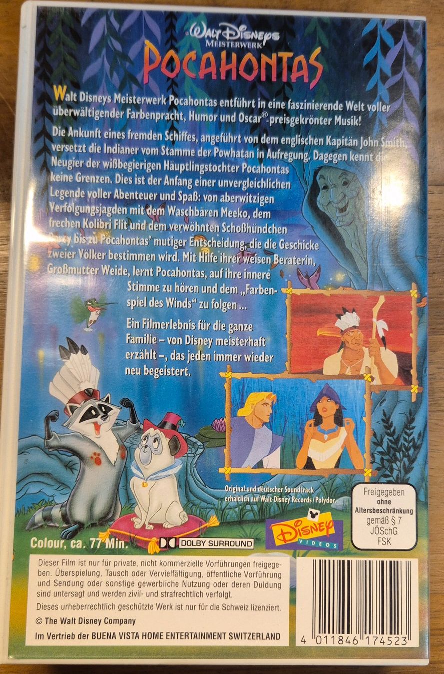 Tutti i VHS: VHS-Videokassette Walt Disneys "Pocahontas" – Usato da Spreitenbach venduto da Weha9 1