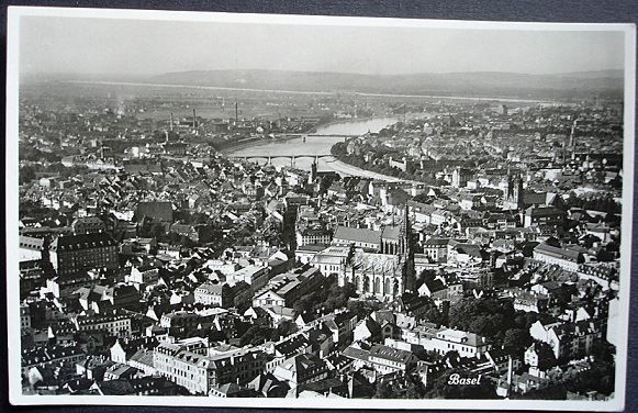 Cartoline postali: BASEL Flugaufnahme Ad Astra Aéro – Usato da Jona venduto da philajona