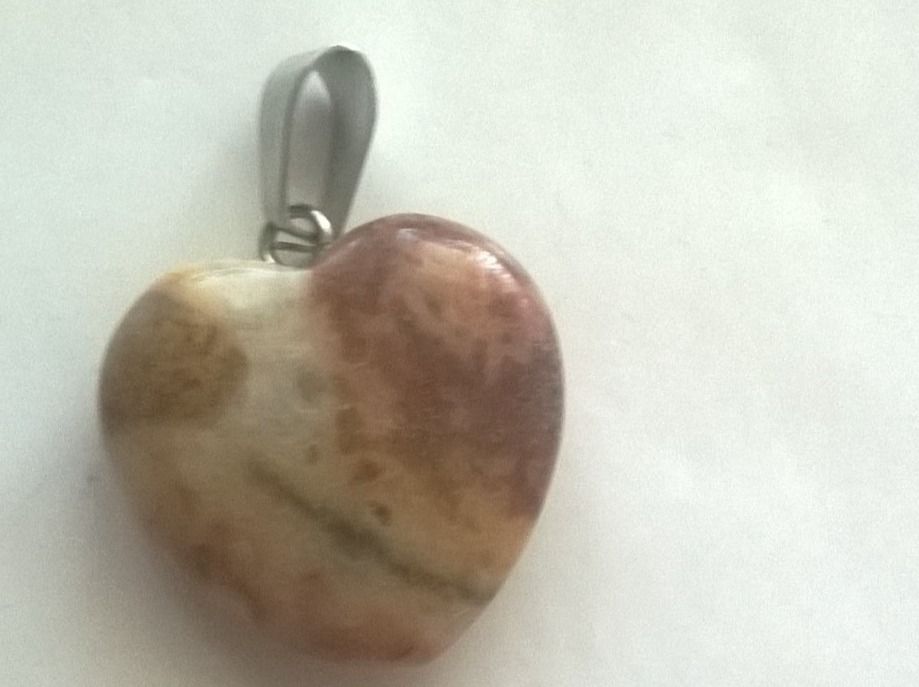 Budawi Edelstein-Herz Anhänger – Landschaftsjaspis, Ca. 30 Mm, Schlüsselanhänger Oder Schmuck