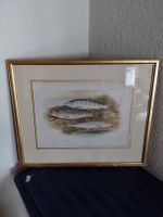 Gerahmtes Bild: 3 Fische, Fischerei, Kunst, Sommerdeko 