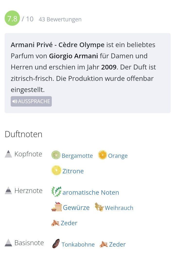 Armani Parfum & Eau de Toilette: 2 ml ARMANI PRIVE CEDRE OLYMPE ABFÜLLUNG – Neu (gemäss Beschreibung) aus St. Gallen von CaliSunshine 3
