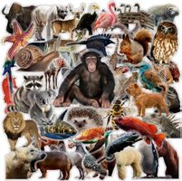50 Aufkleber Sticker - Tiere