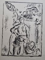 MAGD BEI DER OBSTERNTE LITHOGRAPHIE IM DRUCK MONOGRAMMIERT