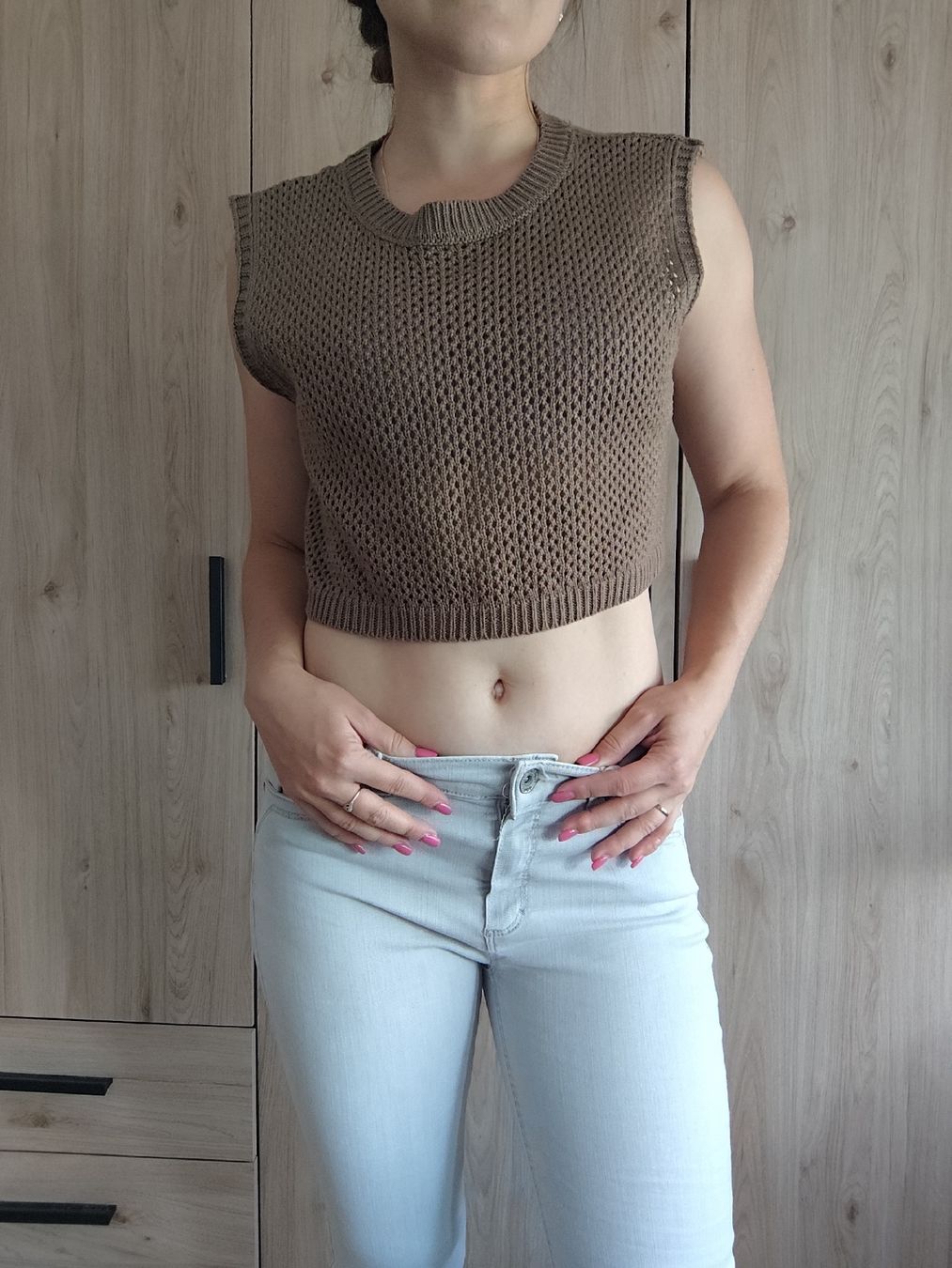 Tops: Damen Pullover kurz Strick braun Grösse s  – D'occasion à Mägenwil par VintageGirly 1