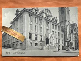 Originale alte Ansichtskarte Zuerich Zentralbibliothek!