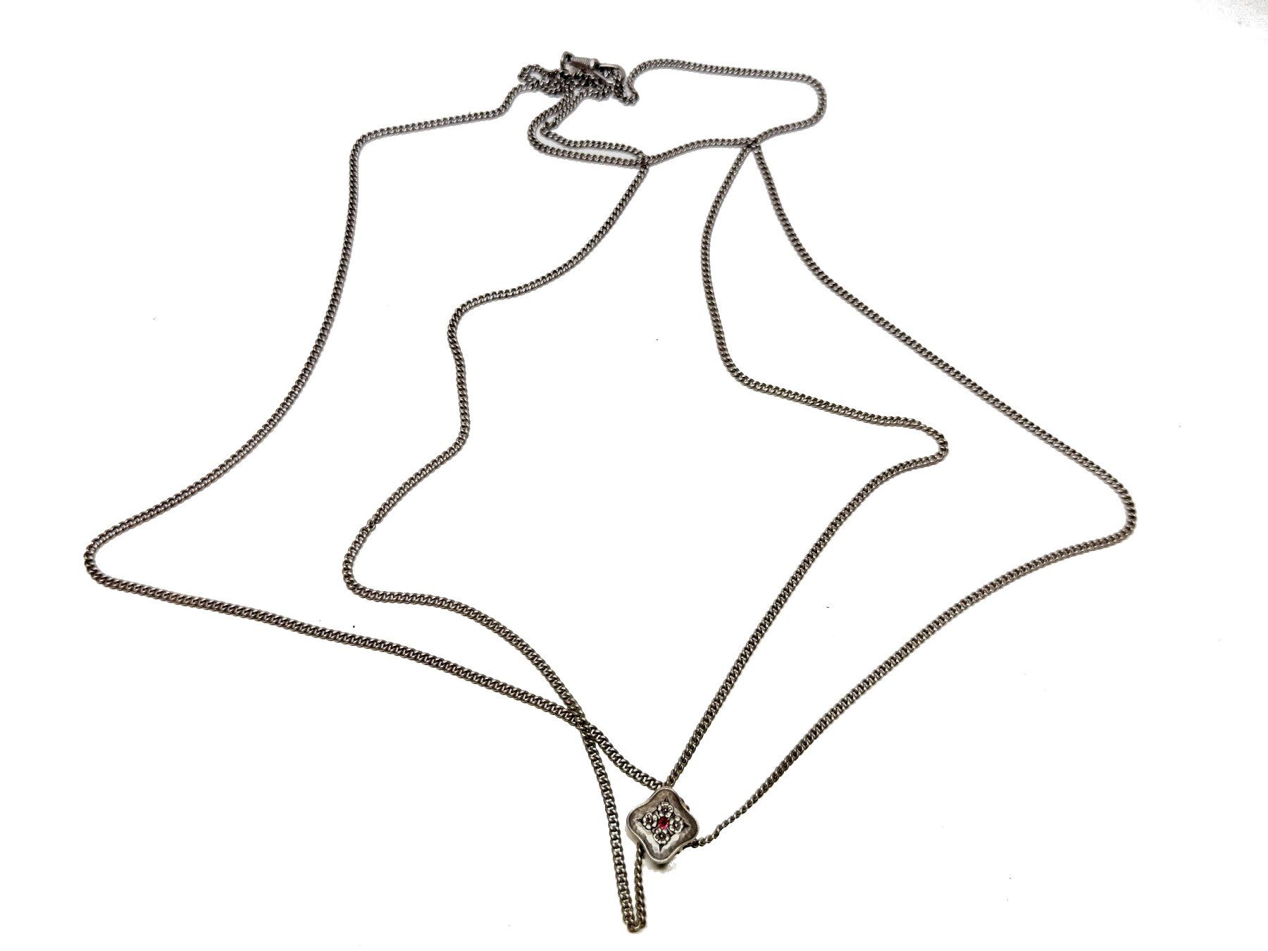 Altri accessori per orologi: Taschenuhrkette aus Silber mit Rubin – Usato da Berlingen venduto da Herzmensch