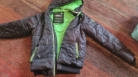 Superdry Winterjacke, Grösse L, Schwarz/Grün, Top Zustand