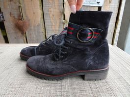 Paul Green Stiefeletten schwarz Leder Gr. 41 (7,5) - 425187