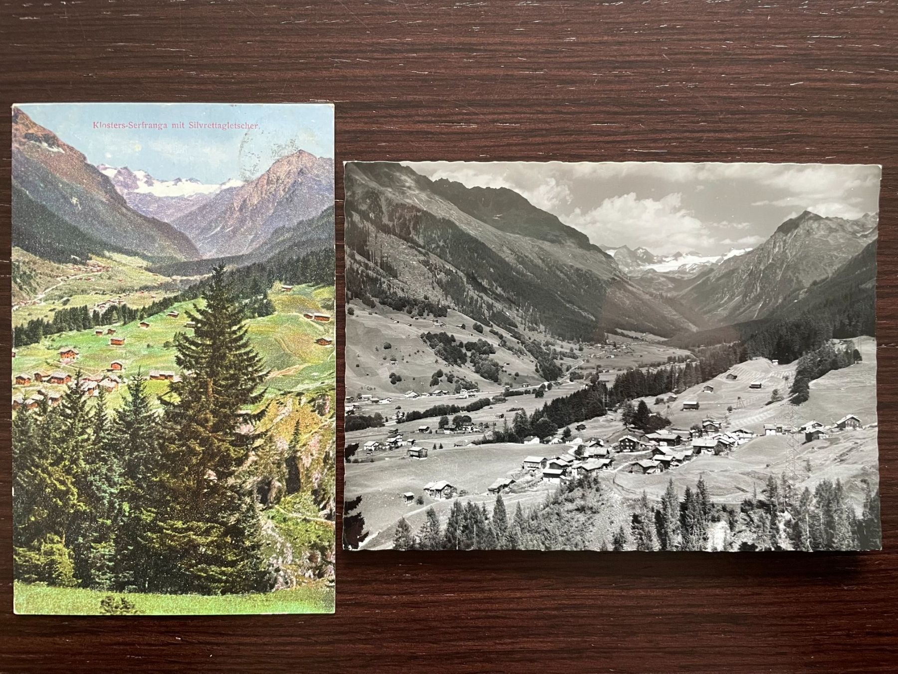 Cartoline postali: KLOSTERS - SELFRANGA 6 Ansichtskarten mit Silvrettagletscher – Usato da Wald ZH venduto da TLILEF 1