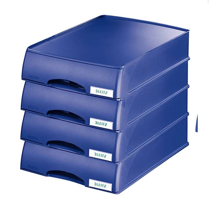 Leitz Raccoglitori: LEITZ Ablagekorb Plus, A4, Kunststoff, 4Stk. blau – Nuovo e nell'imballaggio originale da Necker venduto da liq24