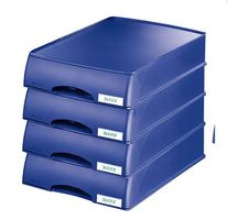 LEITZ Ablagekorb Plus, A4, Kunststoff, 4Stk. blau