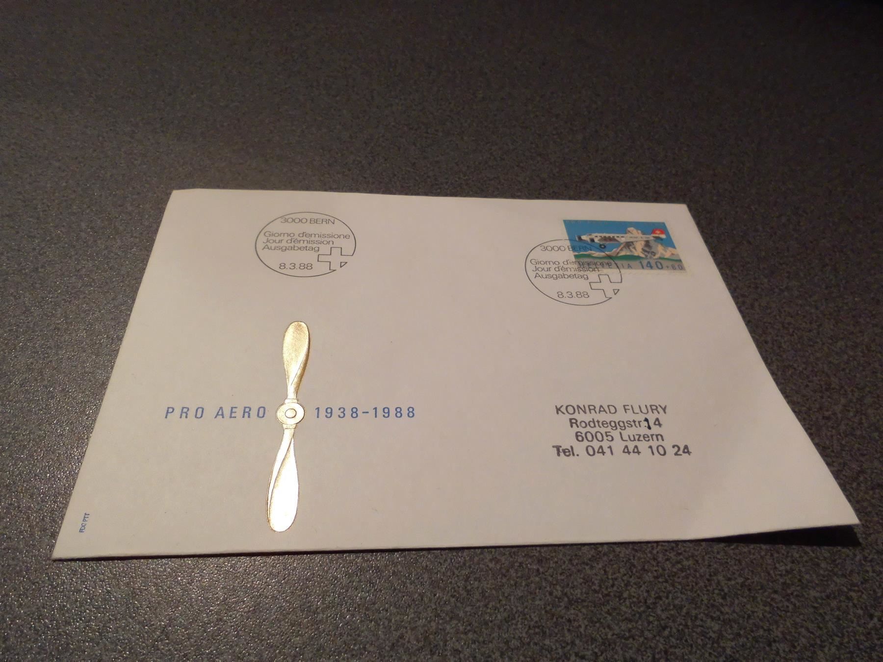 Tutti i francobolli: Couvert Pro Aero, Briefmarke – Usato da Zürich venduto da Motzkuh