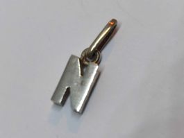 Buchstabe Anhänger N Silberschmuck 925 Sterling Silber
