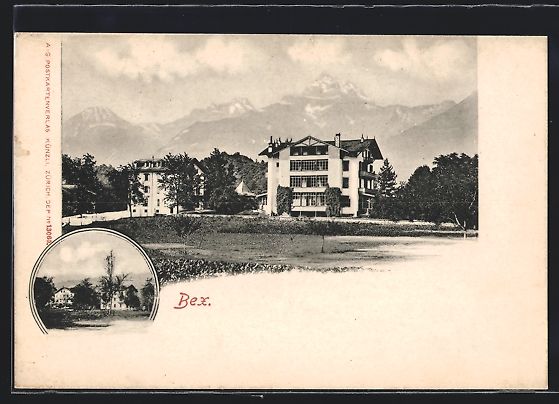 Cartoline postali: AK Bex, Ortsansicht und Gipfelpanorama – Usato da Berlin venduto da bartko-reher