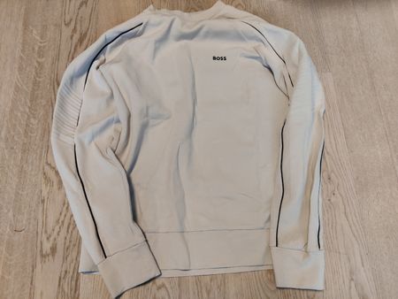BOSS Sweatshirt weiss mit Streifen guter Zustand, Grosse L