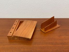 Vintage Holz Schreibtisch Set Briefhalter Stiftehalter