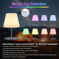 2x LED Tischlampe kabellos Akku – dimmbar RGB