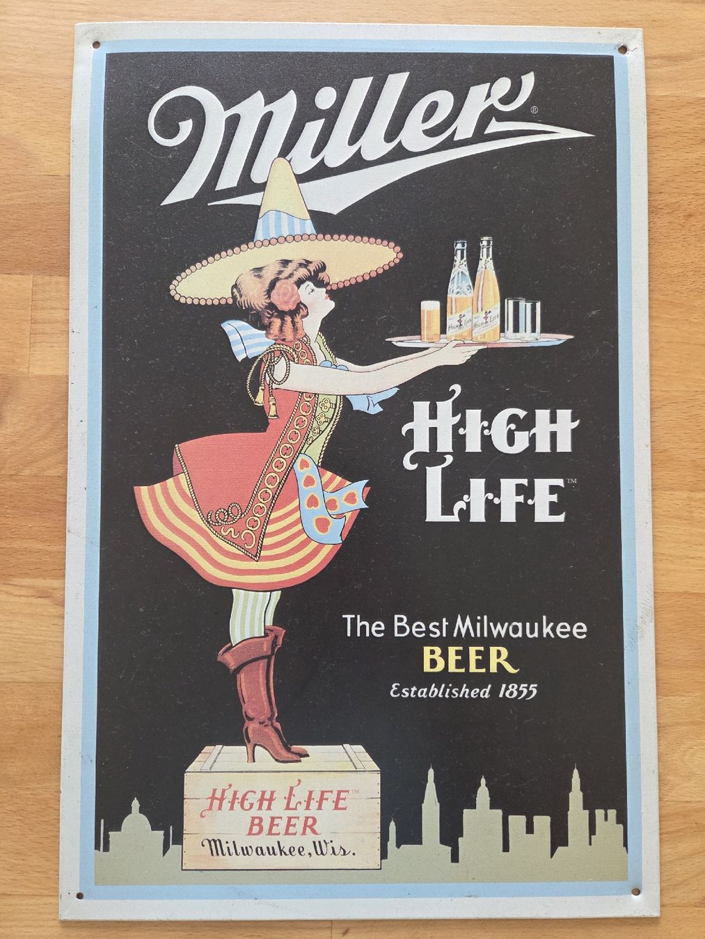 Schilder: Miller High Life Werbeschild Blechschild  – Gebraucht aus Dorf von AR15PRO