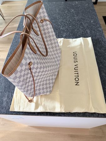LV Original Neverfull GM mit Hülle Damier Azur, gebraucht