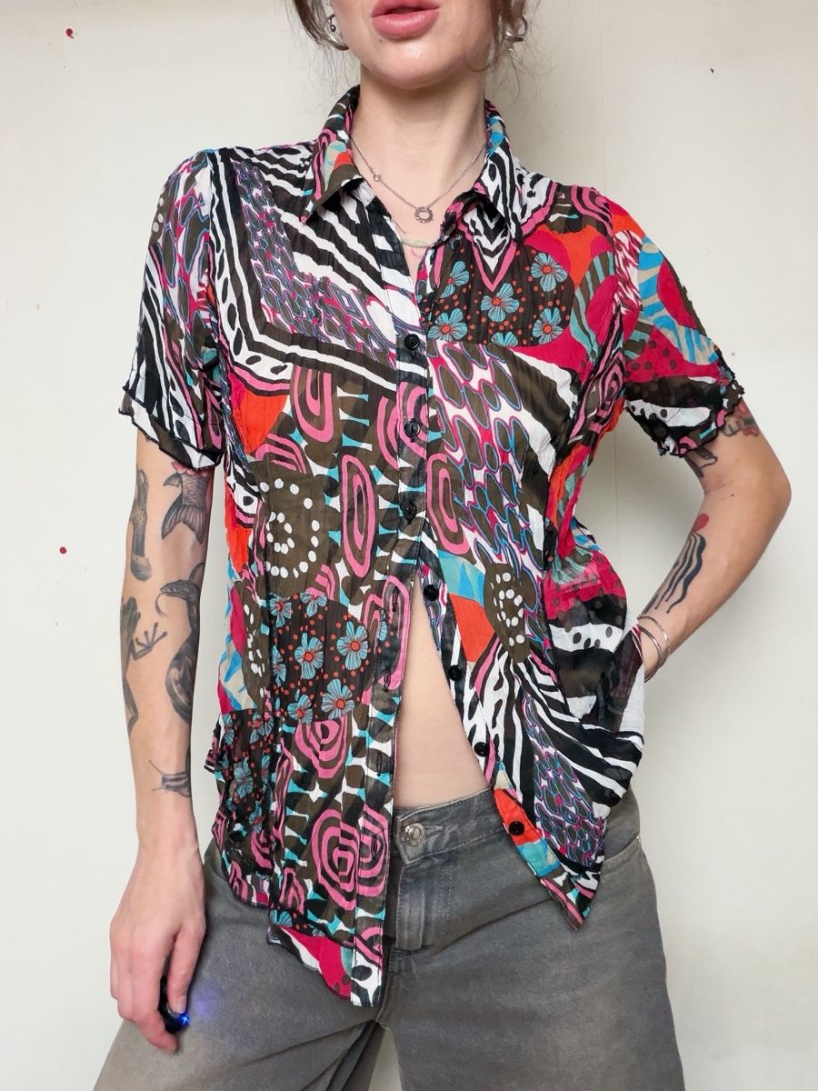 Camicette: Blouse with print size 40 short sleeve  – Usato da Knonau venduto da Grapesvintage